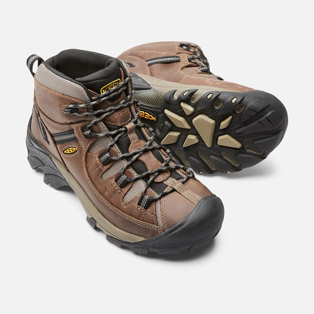 Keen Outdoor Bot Erkek Kahverengi/Siyah - Targhee Ii Waterproof Mid - Türkiye CGES35940